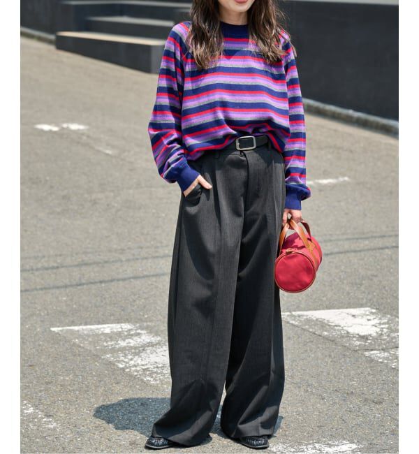 OUTDOOR PRODUCTS Usual Things「≪予約≫コットンカシミヤMIXマルチボーダーニット」|ニット・セーター|