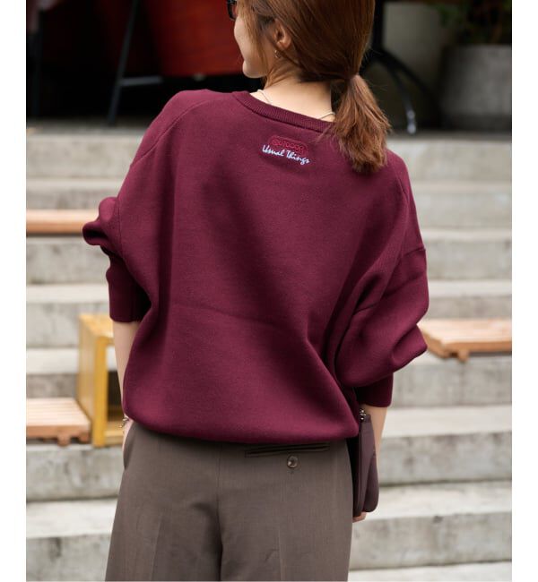 OUTDOOR PRODUCTS Usual Things「≪予約≫追加3 ロゴ刺繍スウェットライククルーネックニットプルオーバー」|ニット・セーター|
