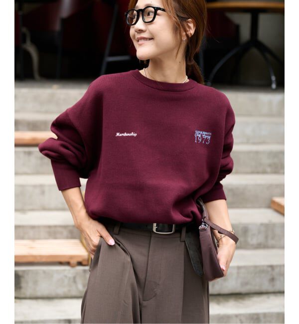 OUTDOOR PRODUCTS Usual Things「≪予約≫追加3 ロゴ刺繍スウェットライククルーネックニットプルオーバー」|ニット・セーター|