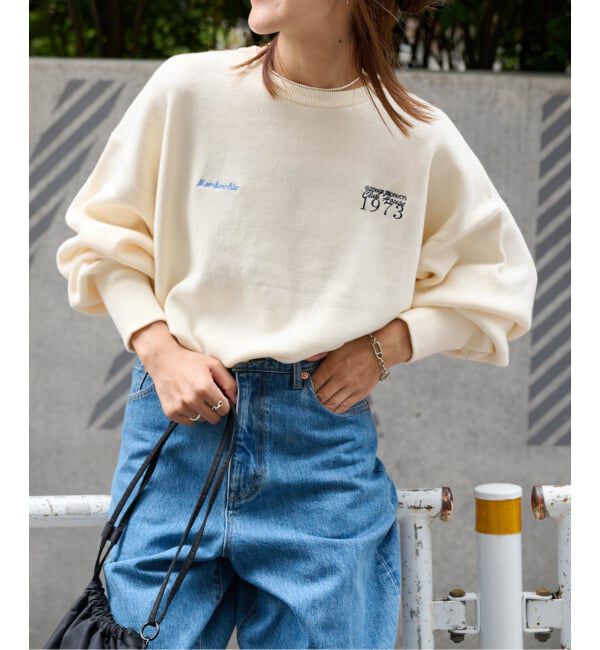 OUTDOOR PRODUCTS Usual Things「≪予約≫追加3 ロゴ刺繍スウェットライククルーネックニットプルオーバー」|ニット・セーター|ホワイト A