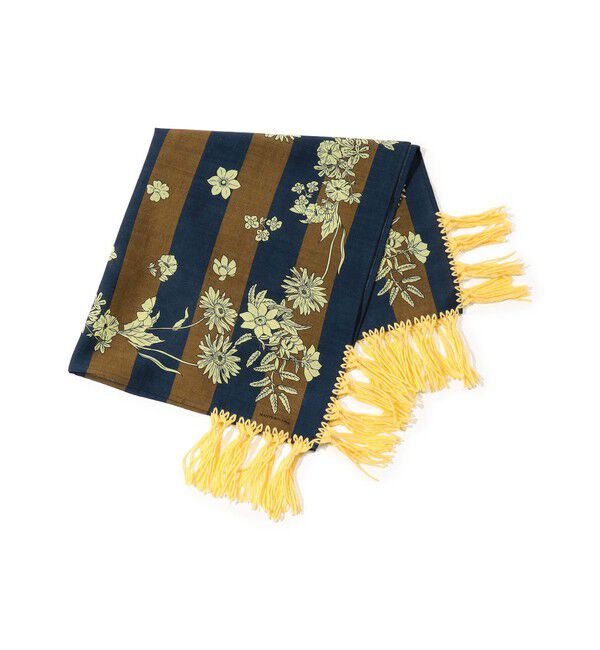 CABaN「MANTERO 1902 VOYAGEURS シルクスカーフ」|マフラー|68 ネイビー系