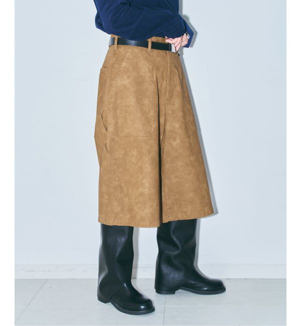  「《予約》FAUX LEATHER HALF パンツ」|その他|キャメル