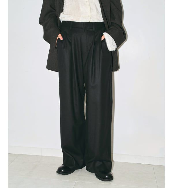  「《予約》WOOL SLACKS パンツ」|スラックス|ブラック