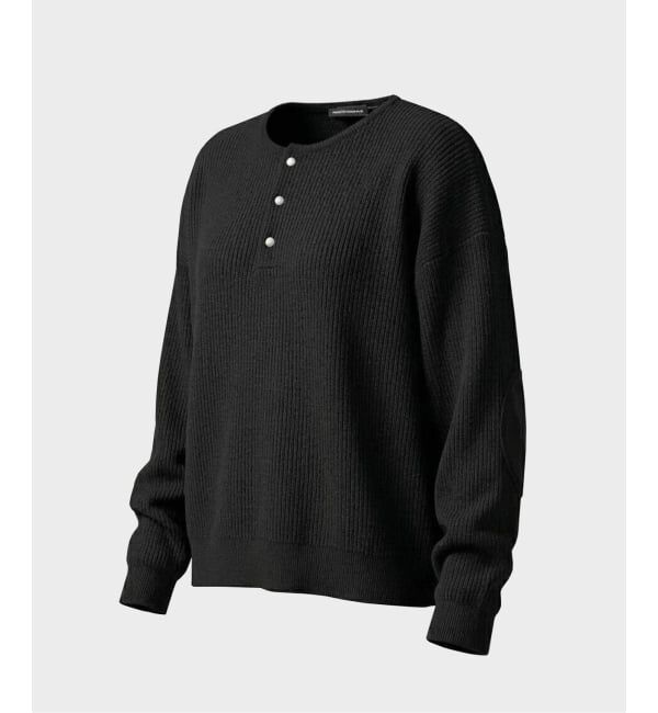 JOINT WORKS「≪予約≫NOCTO ARCHIVE/ノクト アーカイブ Elbow Patch Henley Neck Knit」|ニット・セーター|ブラック