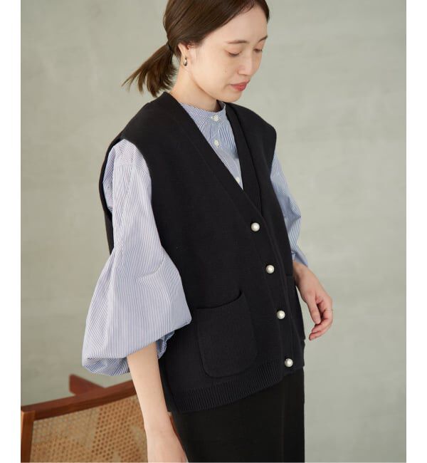 SLOBE IENA「《WEB限定カラーあり/追加予約》ピンタックバルーンスリーブブラウス」|シャツ・ブラウス|ブルー A