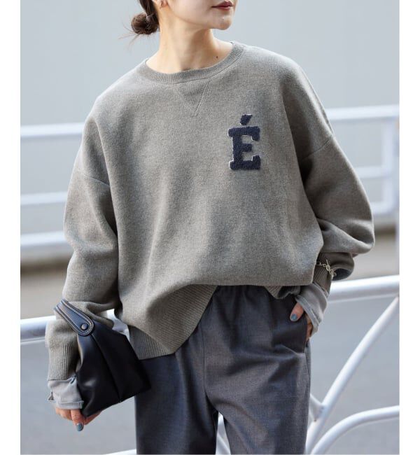 SLOBE IENA「《WEB限定カラーあり/シリーズあり/追加予約》サガラ刺繍スウェットライクニット」|ニット・セーター|