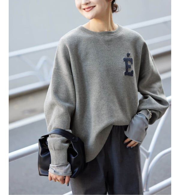 SLOBE IENA「《WEB限定カラーあり/シリーズあり/追加予約》サガラ刺繍スウェットライクニット」|ニット・セーター|
