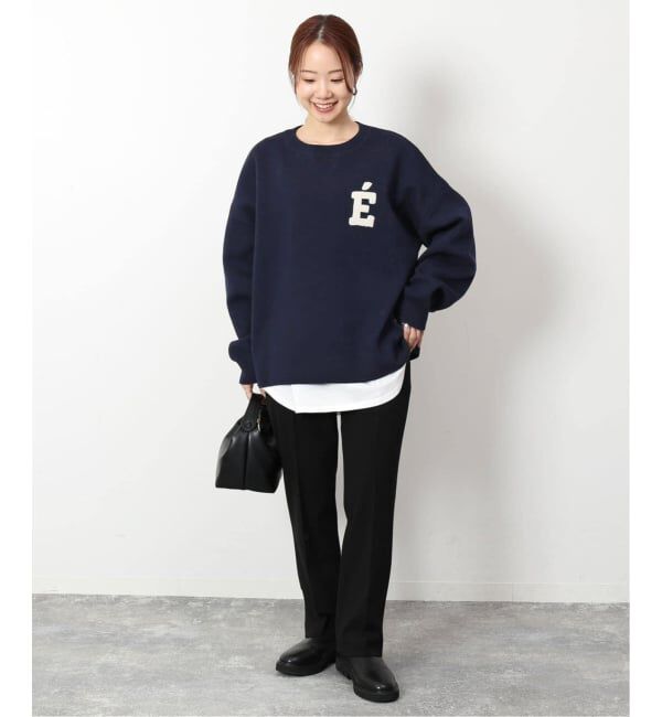 SLOBE IENA「《WEB限定カラーあり/シリーズあり/追加予約》サガラ刺繍スウェットライクニット」|ニット・セーター|