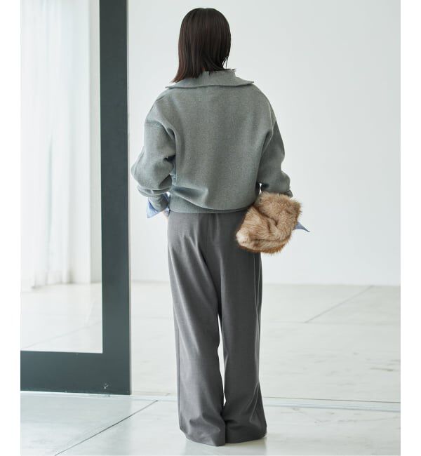 SLOBE IENA「《WEBのみ4サイズ展開/WEB限定カラー/吸湿発熱/予約》CIRCULATE WARM タックパンツ」|スラックス|