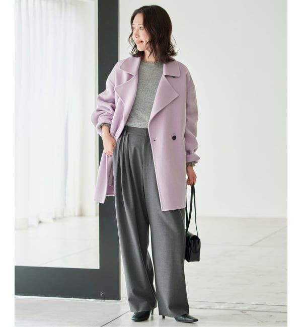 SLOBE IENA「《WEBのみ4サイズ展開/WEB限定カラー/吸湿発熱/予約》CIRCULATE WARM タックパンツ」|スラックス|