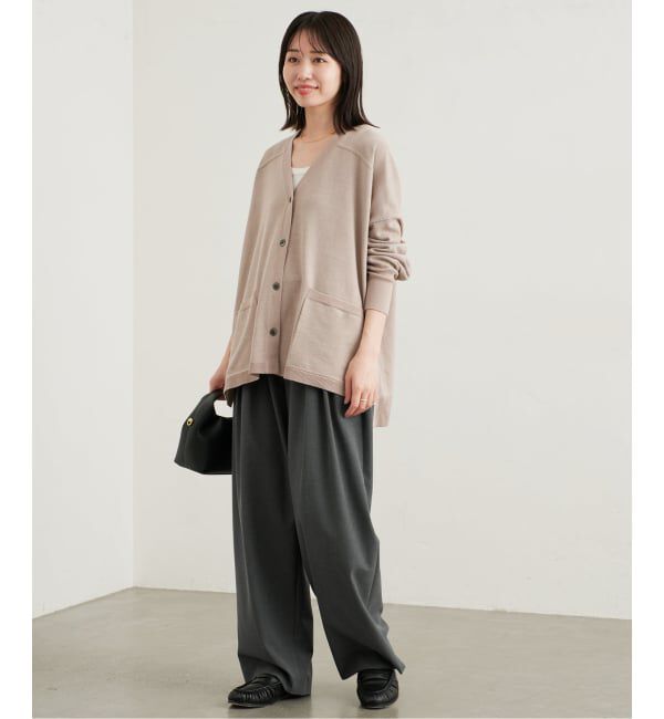 SLOBE IENA「《WEBのみ4サイズ展開/WEB限定カラー/吸湿発熱/予約》CIRCULATE WARM タックパンツ」|スラックス|