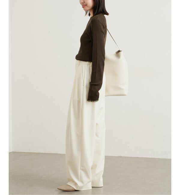 SLOBE IENA「《WEBのみ4サイズ展開/WEB限定カラー/吸湿発熱/予約》CIRCULATE WARM タックパンツ」|スラックス|