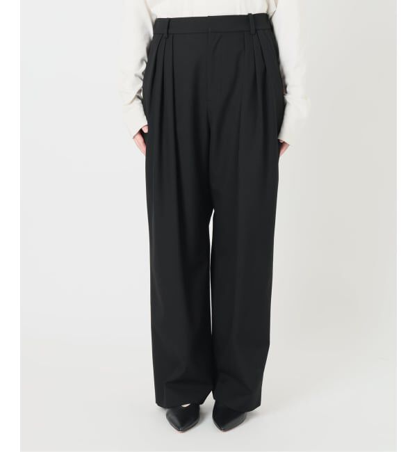 SLOBE IENA「《WEBのみ4サイズ展開/WEB限定カラー/吸湿発熱/予約》CIRCULATE WARM タックパンツ」|スラックス|