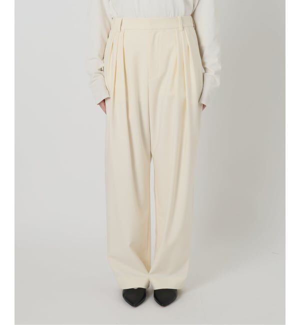 SLOBE IENA「《WEBのみ4サイズ展開/WEB限定カラー/吸湿発熱/予約》CIRCULATE WARM タックパンツ」|スラックス|
