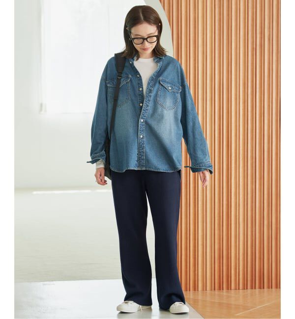 SLOBE IENA「《WEB限定/シリーズあり/予約》ウォッシャブルスムースニットパンツ」|その他|