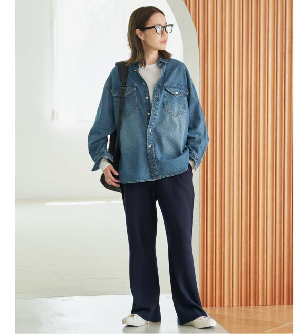 SLOBE IENA「《WEB限定/シリーズあり/予約》ウォッシャブルスムースニットパンツ」|その他|