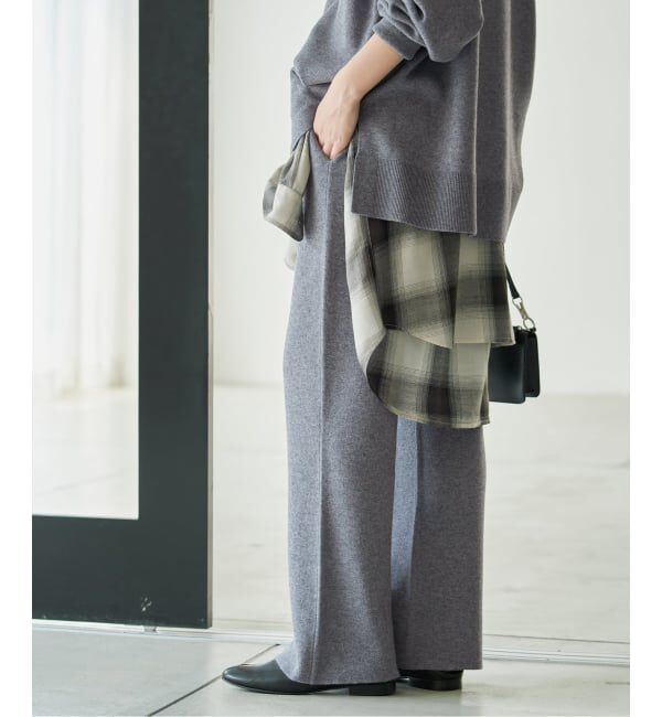 SLOBE IENA「《WEB限定/シリーズあり/予約》ウォッシャブルスムースニットパンツ」|その他|