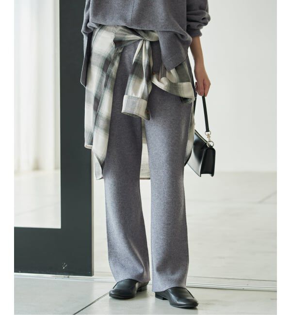 SLOBE IENA「《WEB限定/シリーズあり/予約》ウォッシャブルスムースニットパンツ」|その他|