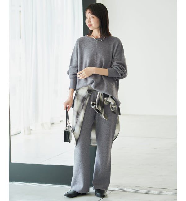 SLOBE IENA「《WEB限定/シリーズあり/予約》ウォッシャブルスムースニットパンツ」|その他|