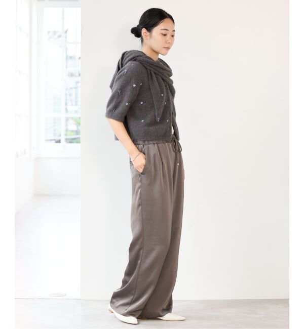 IENA「《予約》リサイクルダブルサテンイージーパンツ」|その他|