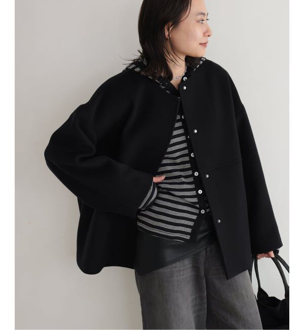 JOURNAL STANDARD「《追加予約》スーパー140ビーバーノーカラーショートコート」|ノーカラーコート|