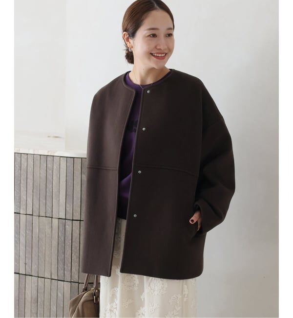 JOURNAL STANDARD「《追加予約》スーパー140ビーバーノーカラーショートコート」|ノーカラーコート|