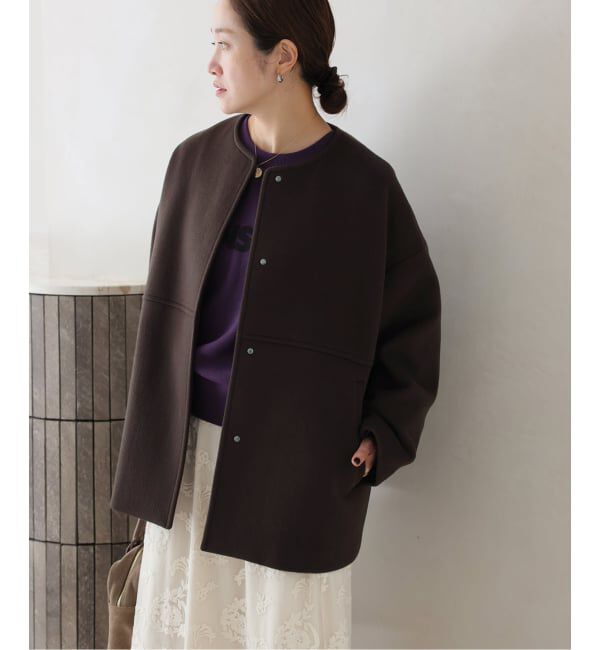 JOURNAL STANDARD「《追加予約》スーパー140ビーバーノーカラーショートコート」|ノーカラーコート|