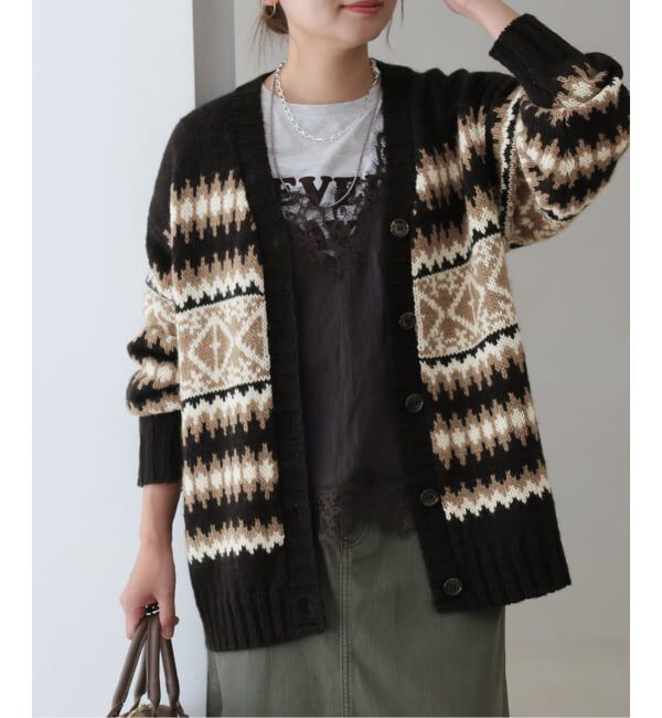 JOURNAL STANDARD「《予約》HERITAGE ジャガードVネックカーディガン」|カーディガン|