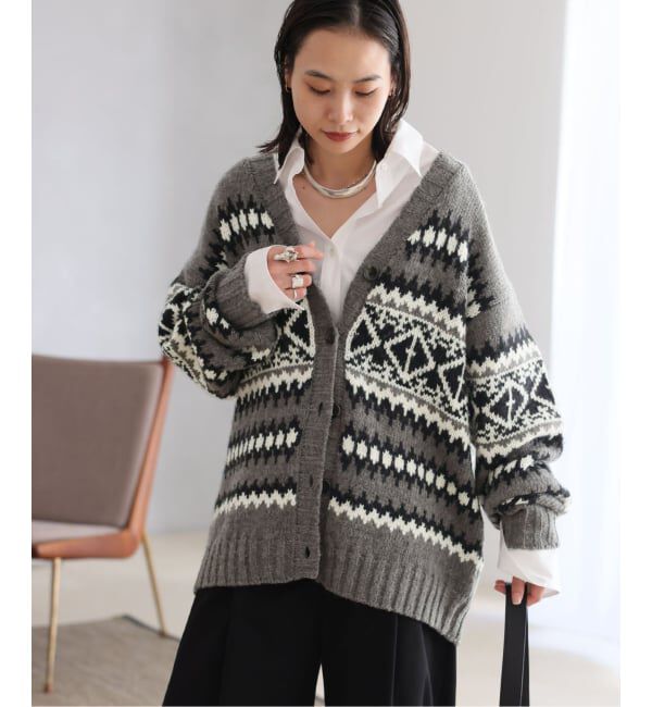 JOURNAL STANDARD「《予約》HERITAGE ジャガードVネックカーディガン」|カーディガン|