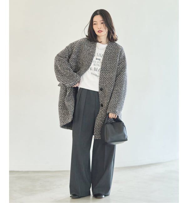 journal standard L'essage「《一部WEB限定カラー/予約》SUPER140S/GIOLICA コクーンコート」|ノーカラーコート|