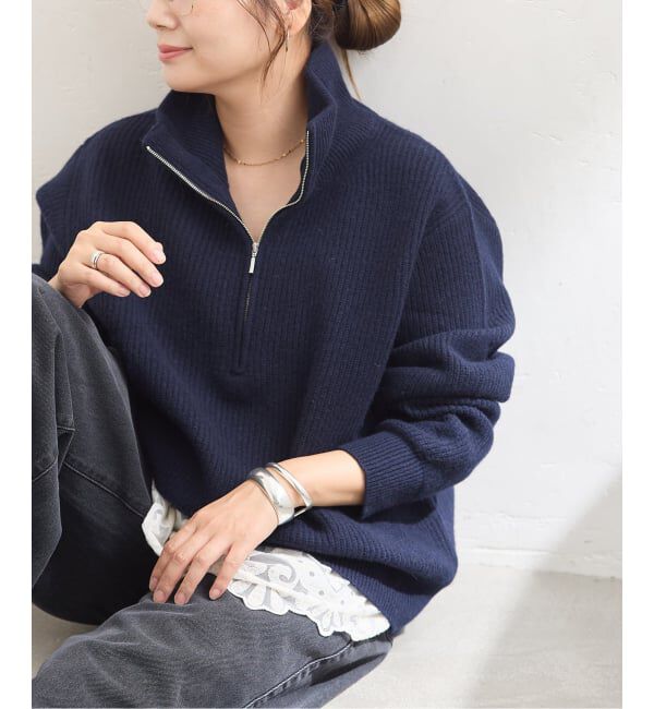 JOURNAL STANDARD「《予約》COLLINSVILLE ハーフジッププルオーバー」|ニット・セーター|ネイビー