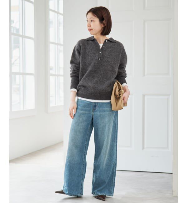 Spick and Span「《予約》ウールファーポロシャツニットプルオーバー」|ニット・セーター|