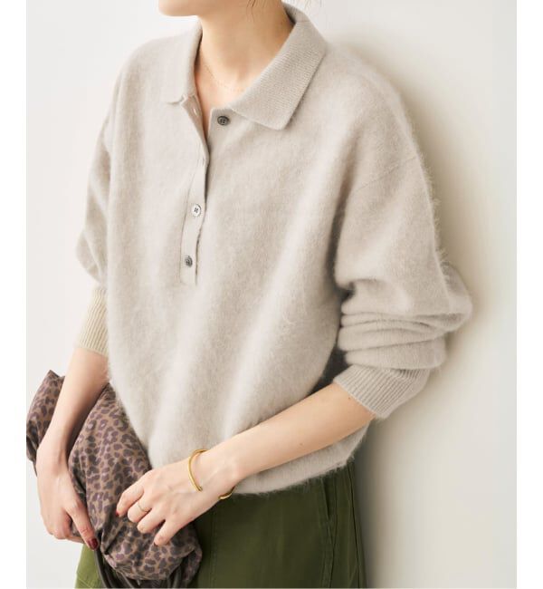 Spick and Span「《予約》ウールファーポロシャツニットプルオーバー」|ニット・セーター|