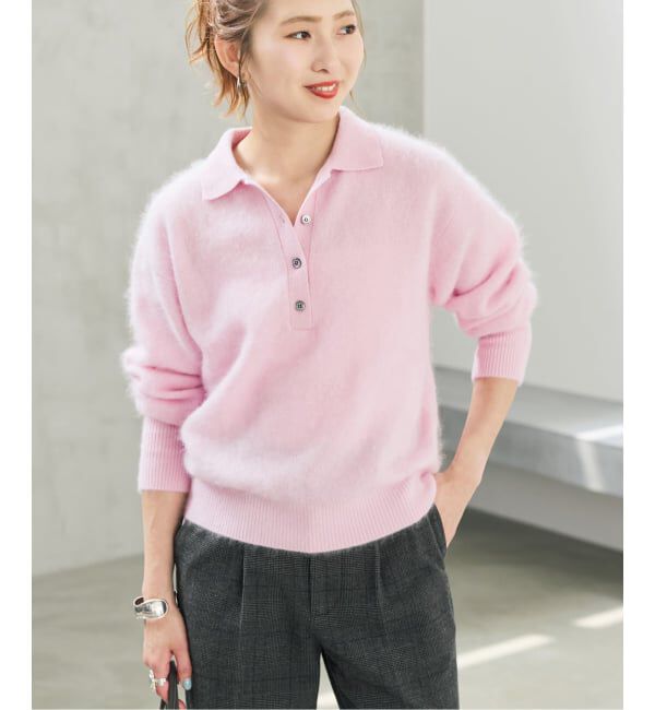 Spick and Span「《予約》ウールファーポロシャツニットプルオーバー」|ニット・セーター|