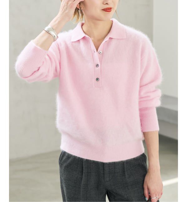 Spick and Span「《予約》ウールファーポロシャツニットプルオーバー」|ニット・セーター|