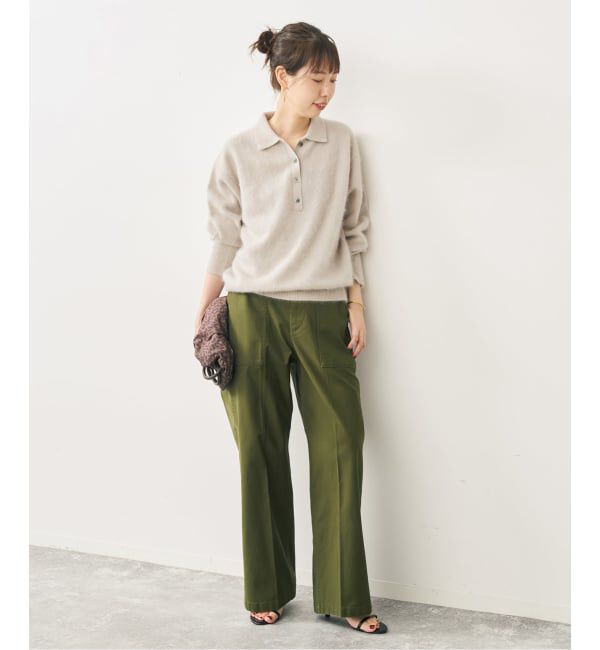 Spick and Span「《予約》ウールファーポロシャツニットプルオーバー」|ニット・セーター|