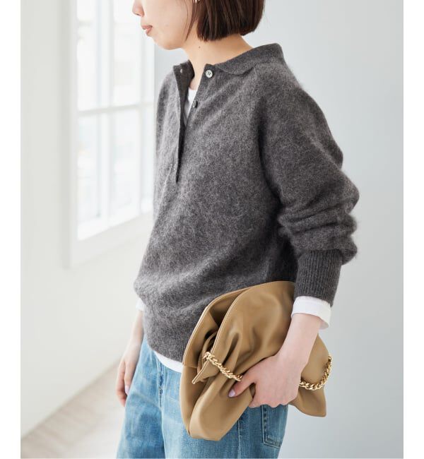 Spick and Span「《予約》ウールファーポロシャツニットプルオーバー」|ニット・セーター|