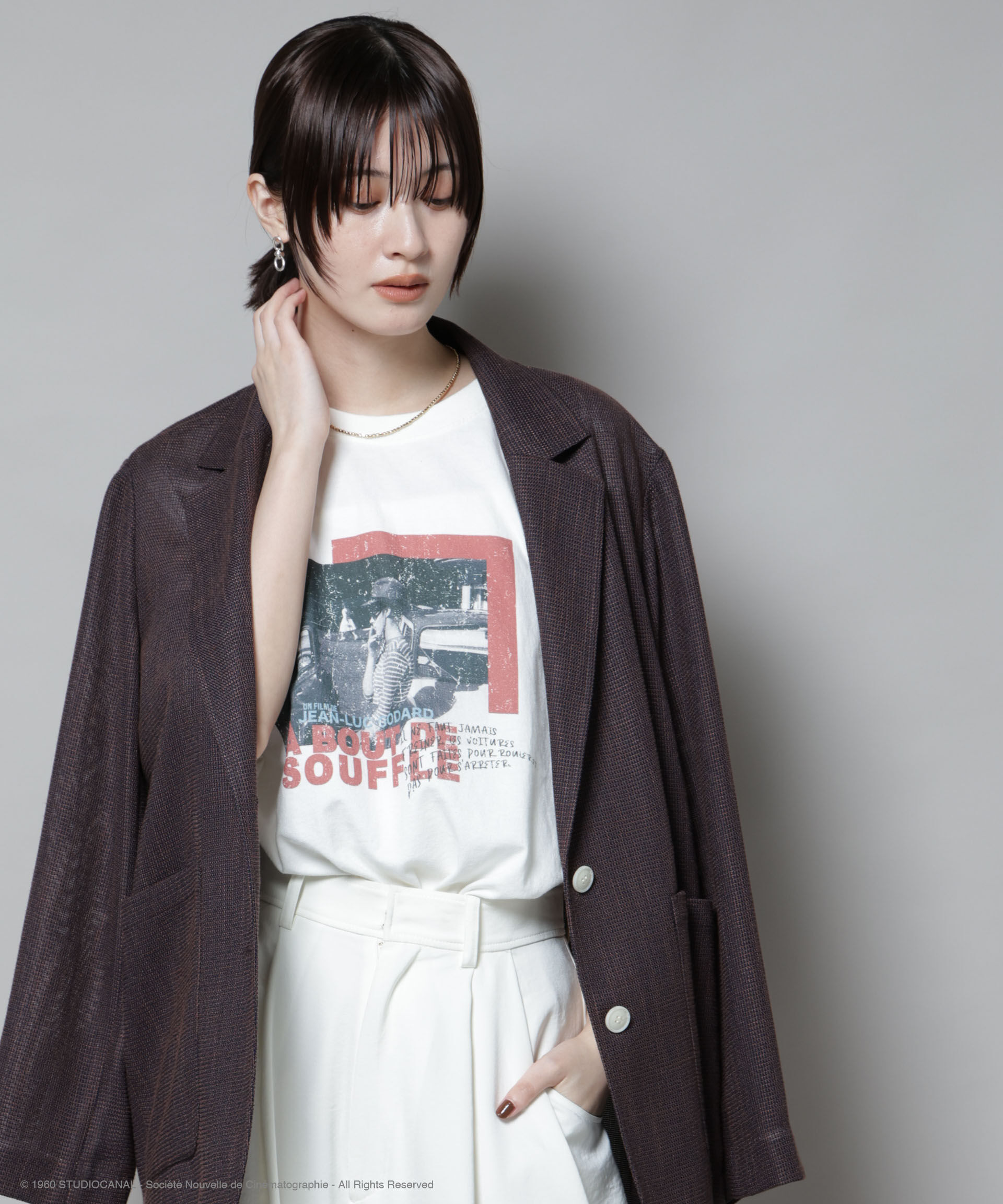 NANO universe「SmokeTシャツ」|Tシャツ・カットソー|オフホワイト1