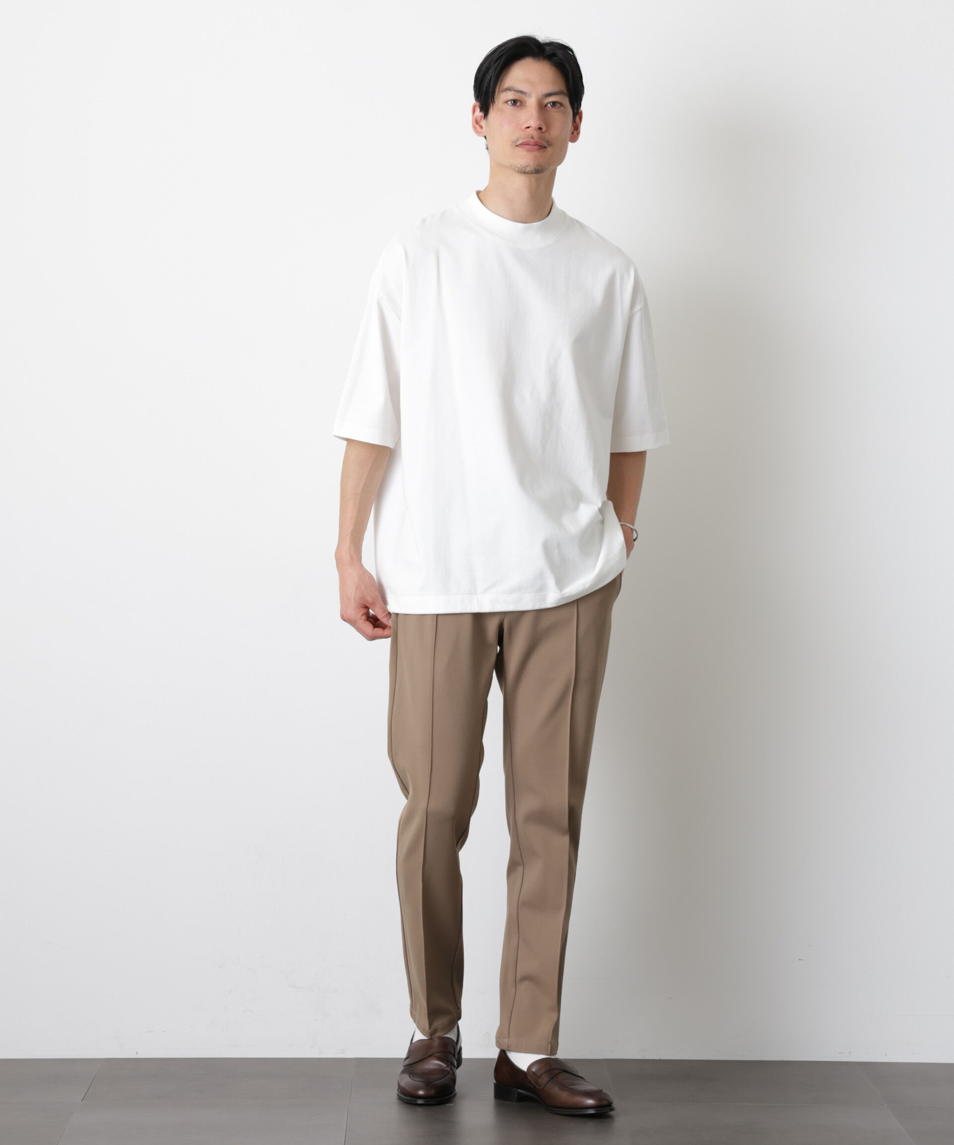nano･universe「ソラーロワイドモックネックTシャツ」|Tシャツ・カットソー|