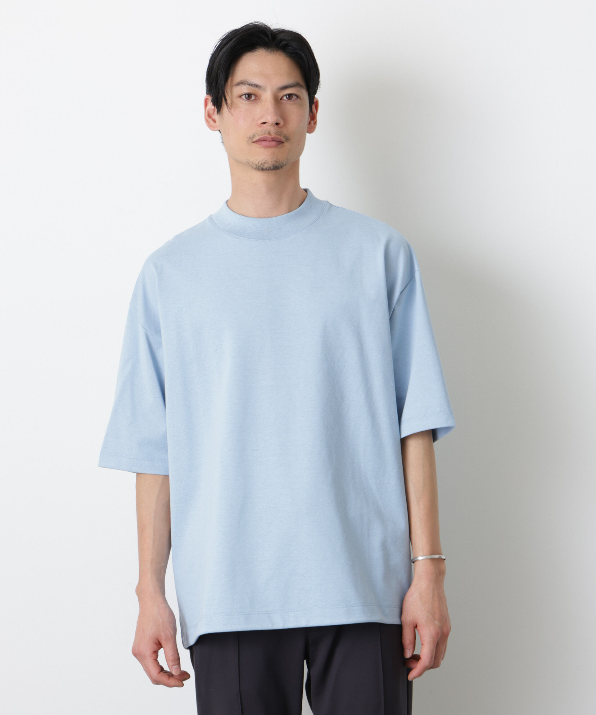 nano･universe「ソラーロワイドモックネックTシャツ」|Tシャツ・カットソー|サックス5