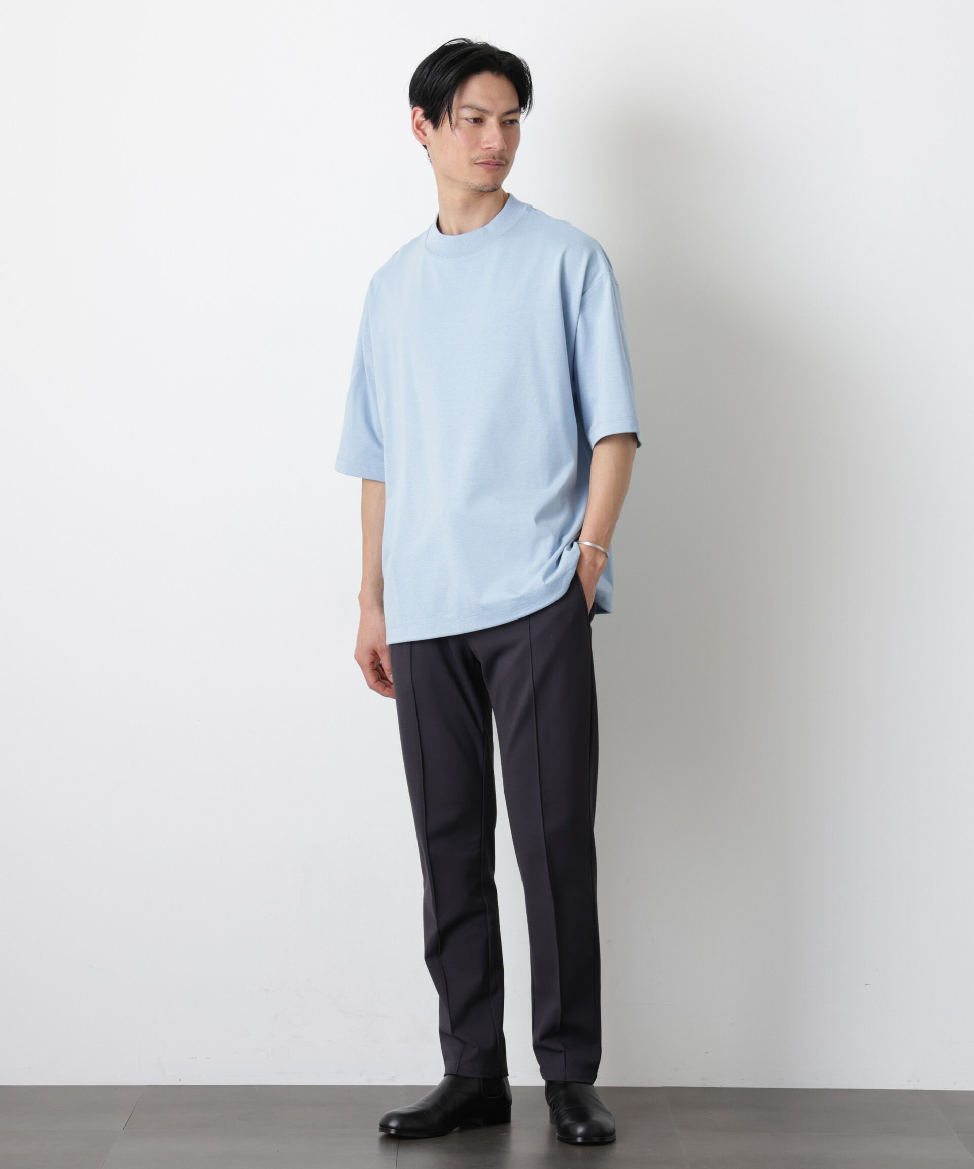 nano･universe「ソラーロワイドモックネックTシャツ」|Tシャツ・カットソー|