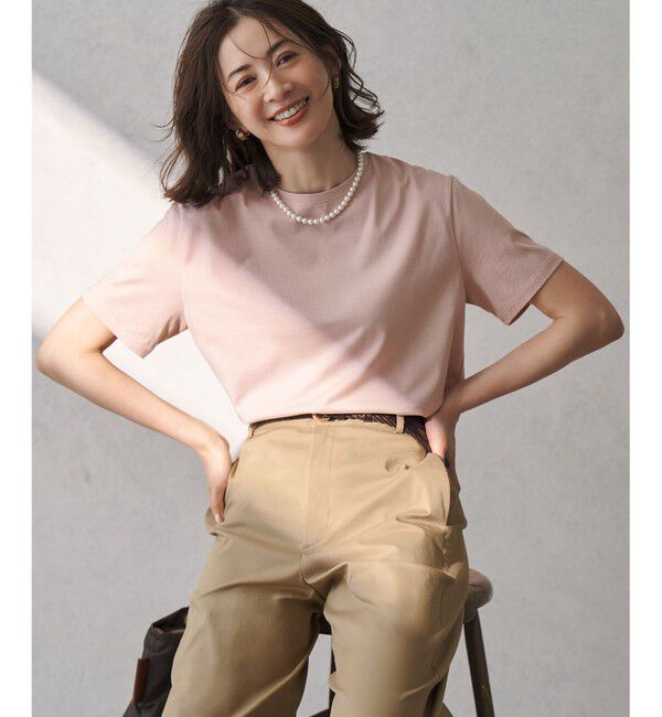23区「【WEB＆一部店舗限定カラーあり/Oggi掲載】ハイエンド クルーネック Tシャツ」|Tシャツ・カットソー|[WEB&一部店舗限