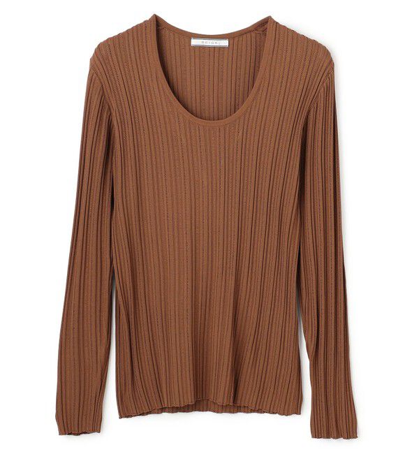 BEIGE,「LABRADO / ランダムリブ Uネックニット」|ニット・セーター|
