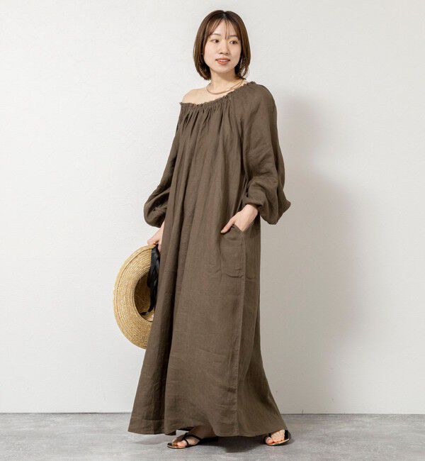 NOLLEY'S sophi「【WALANCE/ワランス】natural dye linen balloon sleeve dress」|ワンピース|