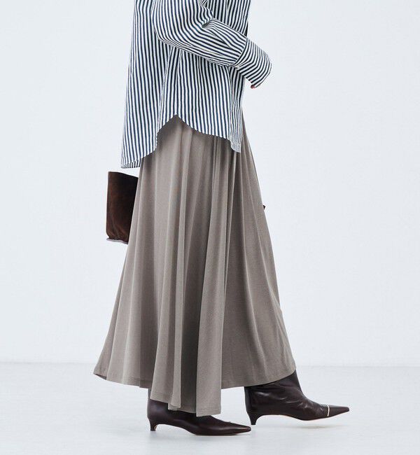 NOLLEY'S sophi「【WEB限定】《セットアップ対応》ウォッシャブルフィブリルテレコフレアーマキシスカート」|スカート|