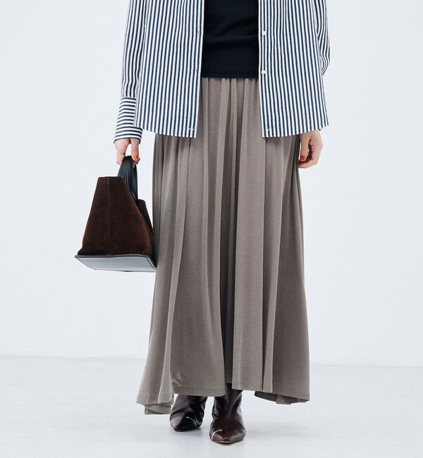 NOLLEY'S sophi「【WEB限定】《セットアップ対応》ウォッシャブルフィブリルテレコフレアーマキシスカート」|スカート|