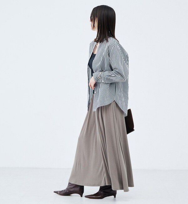 NOLLEY'S sophi「【WEB限定】《セットアップ対応》ウォッシャブルフィブリルテレコフレアーマキシスカート」|スカート|