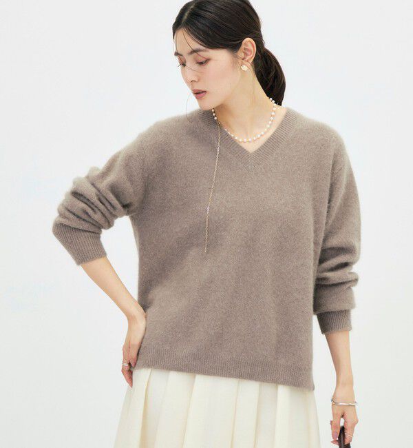 NOLLEY'S「ヘアリーVネックプルオーバー」|ニット・セーター|