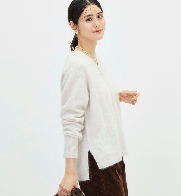 NOLLEY'S「ヘアリーVネックプルオーバー」|ニット・セーター|