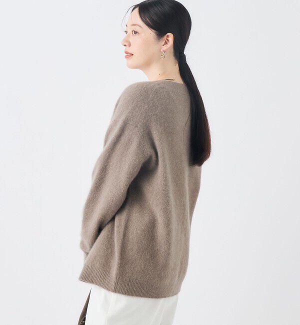 NOLLEY'S「ヘアリー長めVネックカーディガン」|カーディガン|